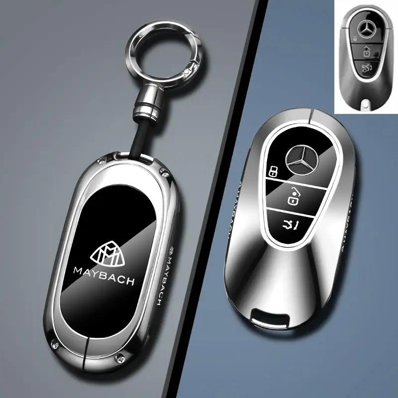 PZQ2   Car Key Case Cover For Mercedes Benz C E S Class GLC W206 W223 W214 E300 C260 C300 S450 S500 S400 Fob Accessories