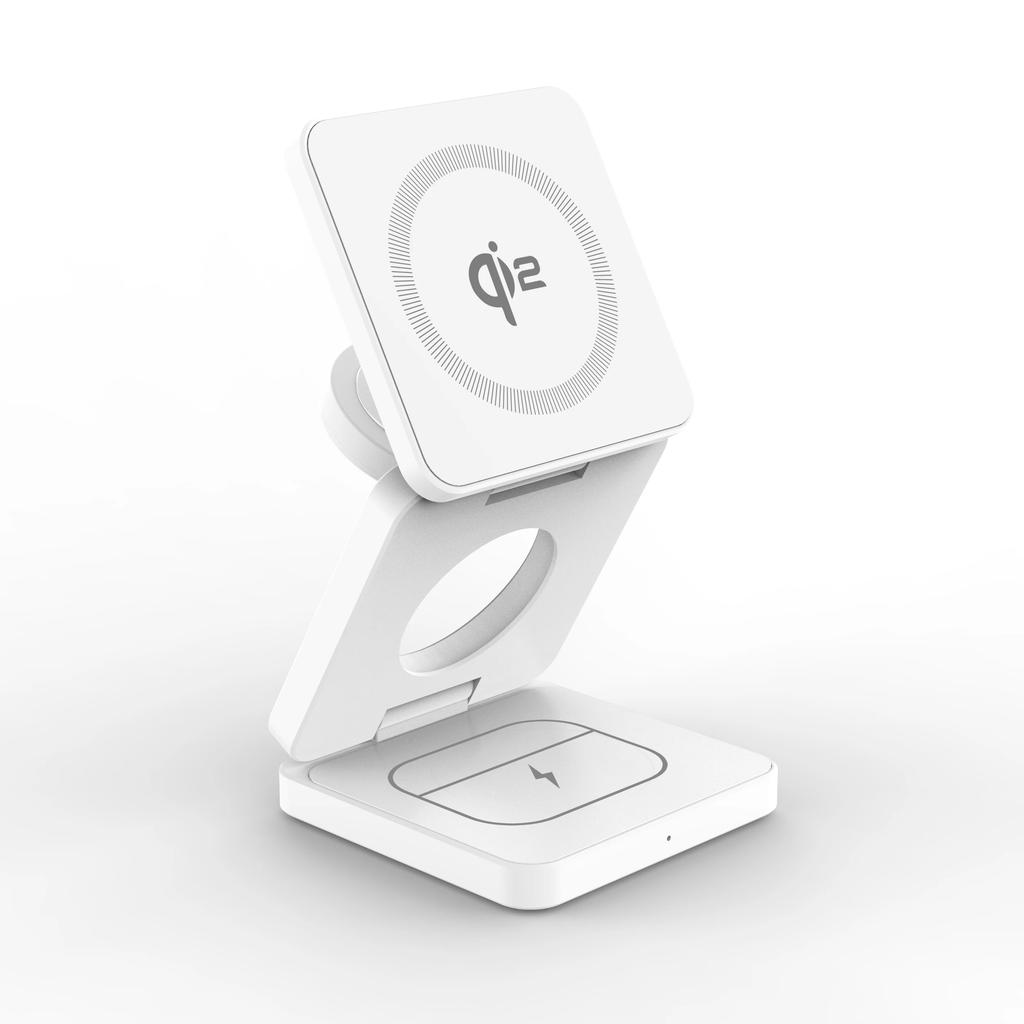 Qi2 3 в 1 15 Вт Магнитное беспроводное зарядное устройство для iPhone 16 15 14 13 Быстрая зарядка Складное для часов Airpods Беспроводное зарядное устройство
