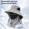 Wide Brim Bucket Hat UPF 50+ UV Protection Sun Hat Summer Outdoor Fishing Visor Hat with Neck Flap And Face Guard for Camping Hiking Gardening
