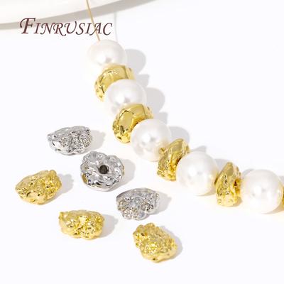 Высококачественные irregular spacer beads с покрытием 18 каратным золотом, металлические бусины-разделители для браслетов, аксессуары для изготовления ювелирных изделий своими руками