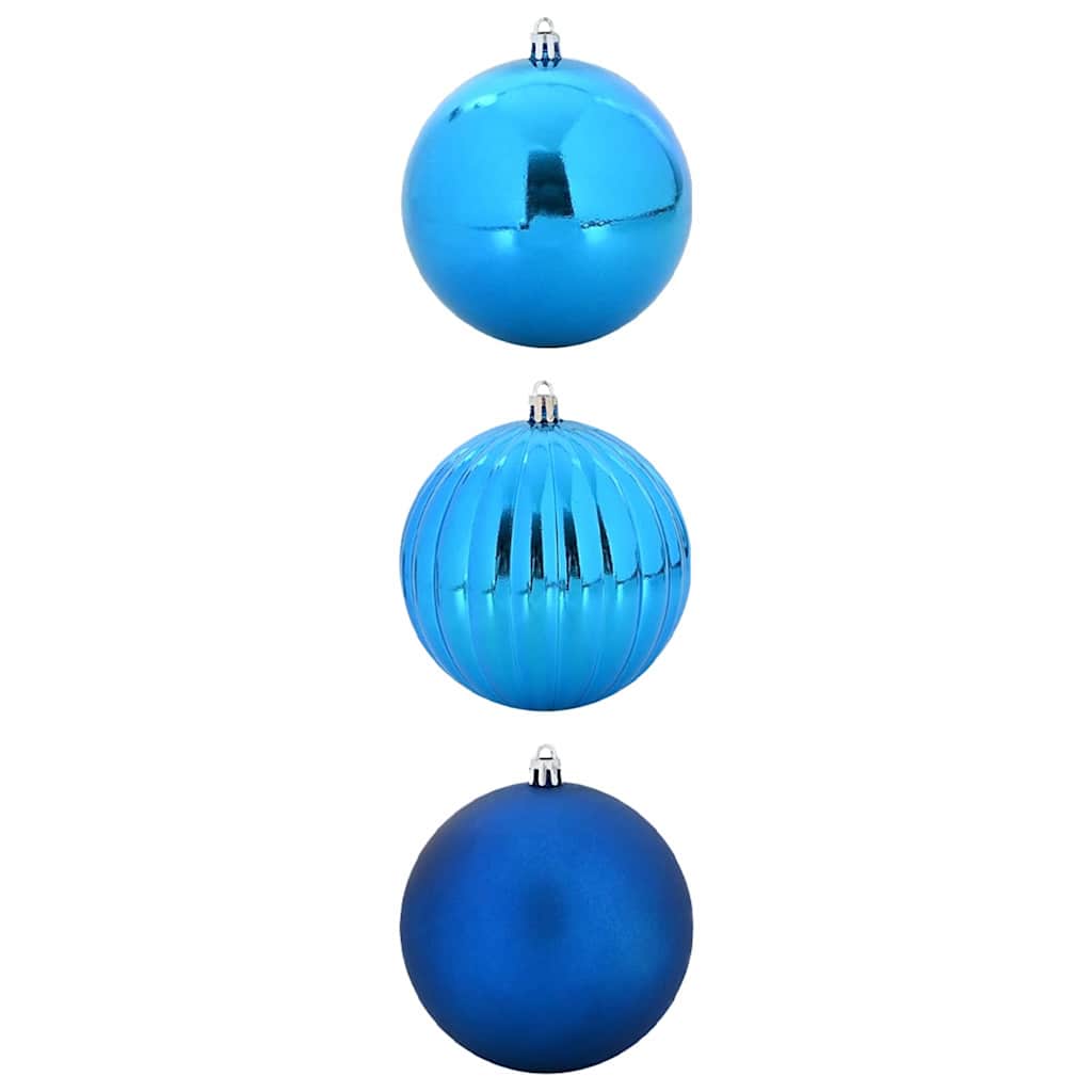 XXL Christmas Ornament Set 3 pcs Blue Plastic