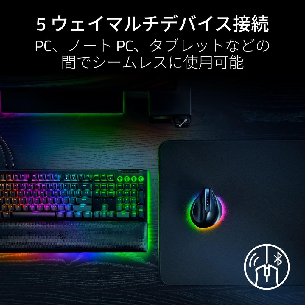 Razer Pro Click V2 Vertical Edition Ergonomic Wireless AI Prompt Master for Faster Battery Ergonomic Rotation to Reduce Wrist Focus Pro 30K Optical