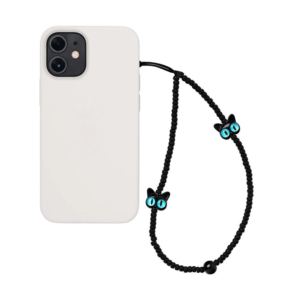 HERLOOK Phone Chain Cute Animal Black Cat Phone Charm Korea Mobile Strap Y2K Accesories for Women Cellphone Lanyard