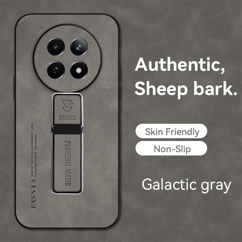 Luxury Sheepskin Magnetic Leather Holder Phone Case for Realme 12 PRO PLUS Matte Stand Back Cover for Realme 12 Pro+ 11Pro Plus 10 9i GT Neo 6 5 SE