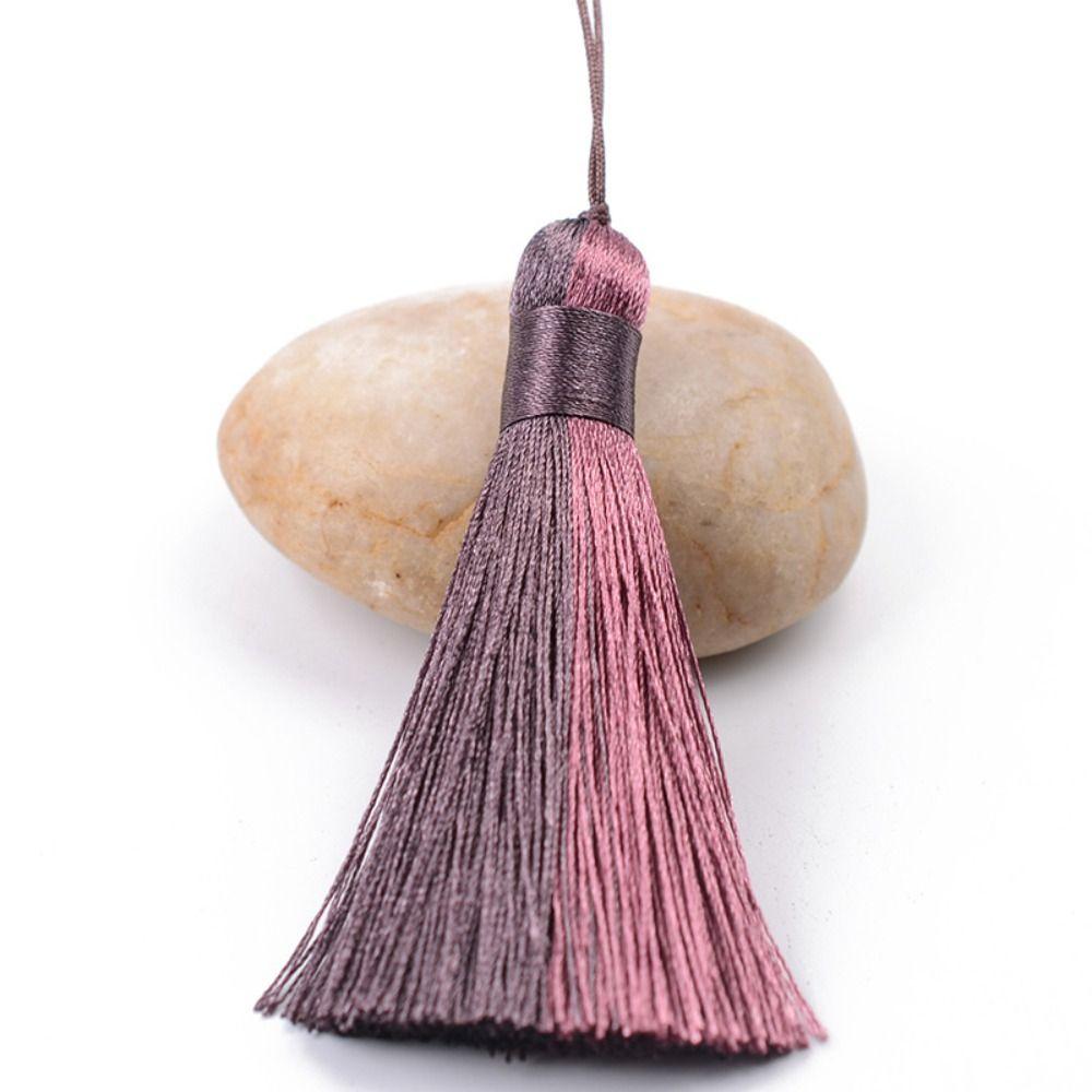 Two-Tone Color Fringe Tassel Charm Soft Thread Gradient Tassel Ornament For Keychain Bookmark