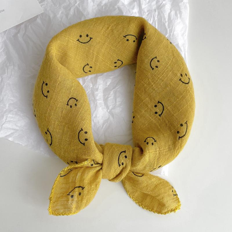 Cute Cotton And Linen Children'S Scarves Thin Silk Scarves For Boys And Girls Small Square Scarves For Babies Triangular Drool Bibs For Babies