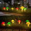 Solar LED Mushroom Fairy Lights String Recessed Outdoor Garden Decoration Mushroom Illumination Lights with Solar IP65 Perfect for and Weddings