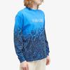 Nike Pattern Print Crew Neck Pullover Long Sleeve T-Shirt Men Tops Blue FB3030-403