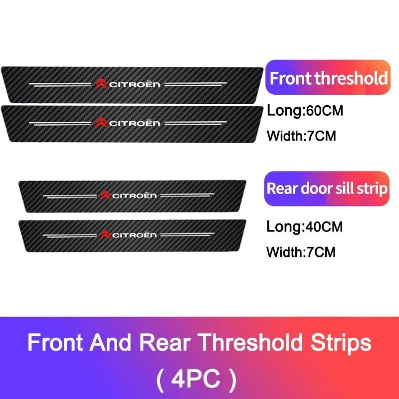 Carbon Fiber Car Door Plate Threshold Protector Sticker For Citroen C4 C3 C5 C1 Jumpy Saxo Berlingo Grand Picasso Cactus C2 Interior Mirrors 6