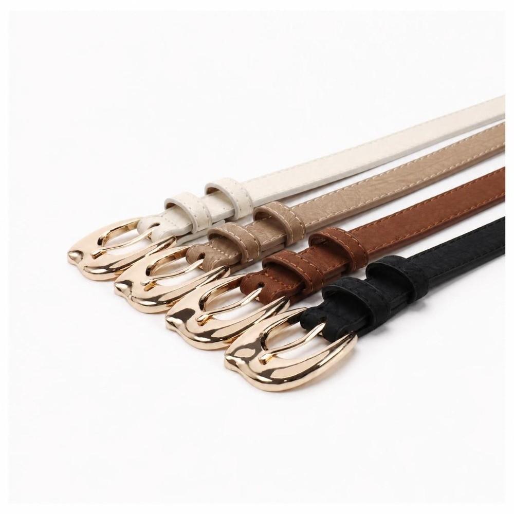 Pin Buckle Closure PU Leather Belt Minimalist Faux Leather Waistband Women Waist Belt For Women