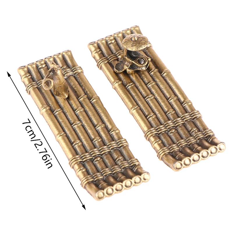 Bronze Small Bamboo Raft Incense Burners Ornaments Vintage Incense Base Incense Stick Holder Stand Tray Ash Catcher Plate