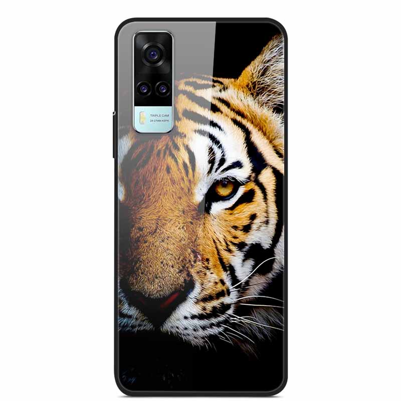 For vivo Y53S 4G Case Y31 2021 Tempered Glass Hard Back Case for vivo Y31 2021 Phone Cover Cat Bumper Fundas Capa For vivoY53 5G