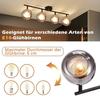 Spot de plafond - NETTLIFE - Spot de Plafond 4 Ampoule E14 - 4x E14 - Métal &amp; verre gris fumée - Orientable 350°