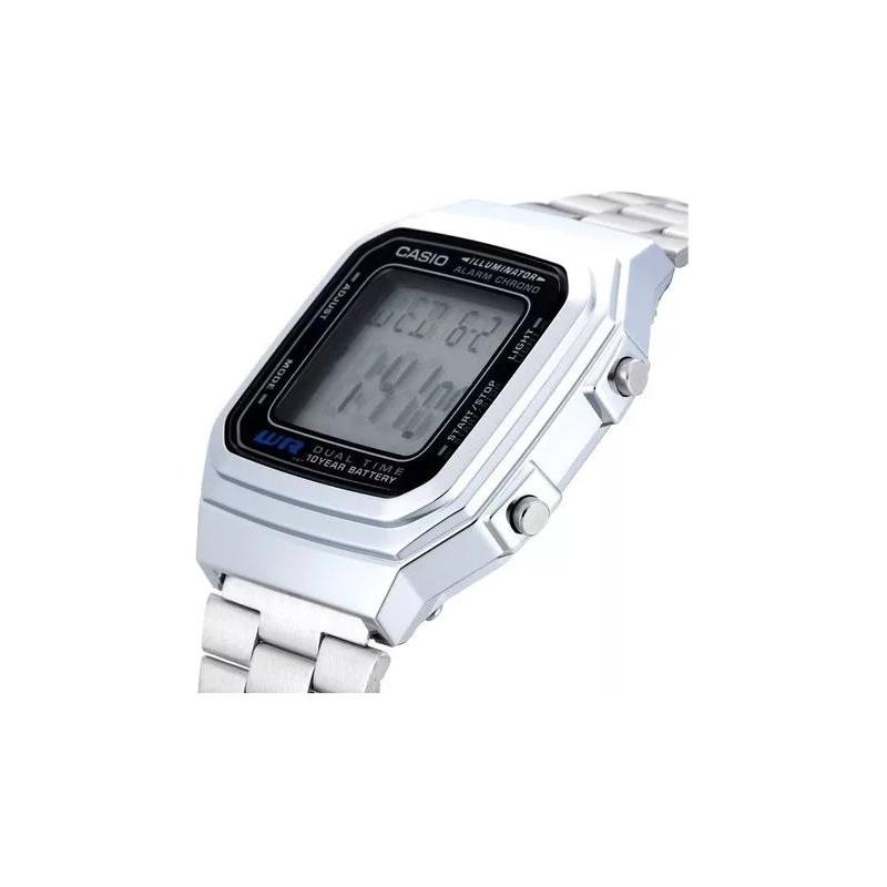 Casio Серия STANDARD ретро мода повседневный простой легкий металл классический маленький квадрат водонепроницаемый механизм кварцевый механизм нержавеющая сталь A178WA-1AJH