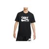 Nike Сплошная цветная футболка с круглым вырезом и логотипом с коротким рукавом, мужские топы, черный DR7808-010