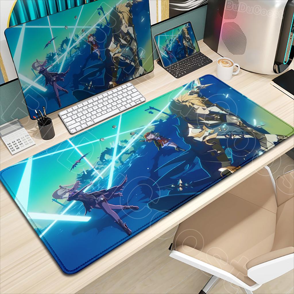 Новая HD Печать Genshin Impact Персонаж Варка Рисунок Игровой Коврик для Мыши Компьютерный Аксессуар Большие Настольные Коврики Запираемый Край Коврик для Мыши