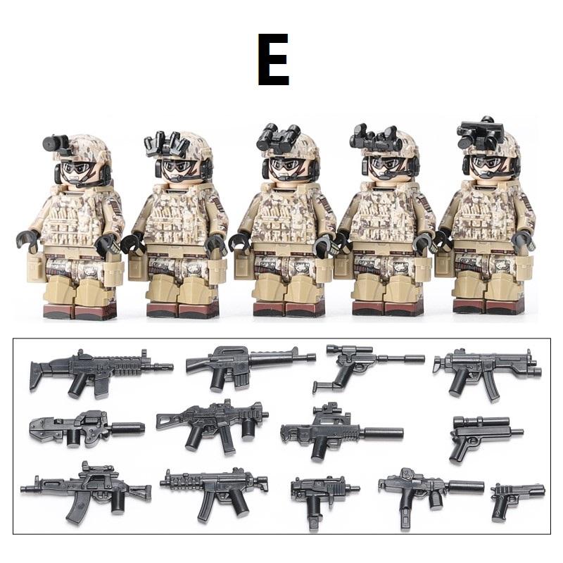 Us Special Forces Seals Soldiers SWAT Guns Weapon Building Blocks Kit Bricks Sets Classic Arms Model Kids Toys