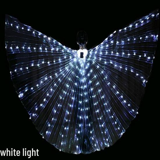 Multicolor LED Light-Up Gold Wings for Adult Belly Dance & Stage Performance