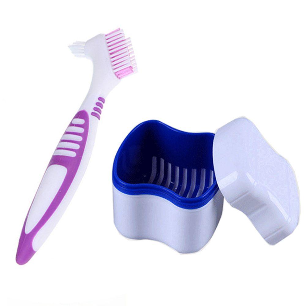 Ящик для хранения инструментов, контейнер для зубных протезов с корзиной, щетка для чистки, футляр для зубных протезов, ванна для зубных протезов