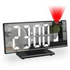 Будильник с проекцией на 180°, время, температура, питание от USB, цифровой будильник, повтор, настольные часы, 12/24-часовой формат, светодиодные часы с проектором