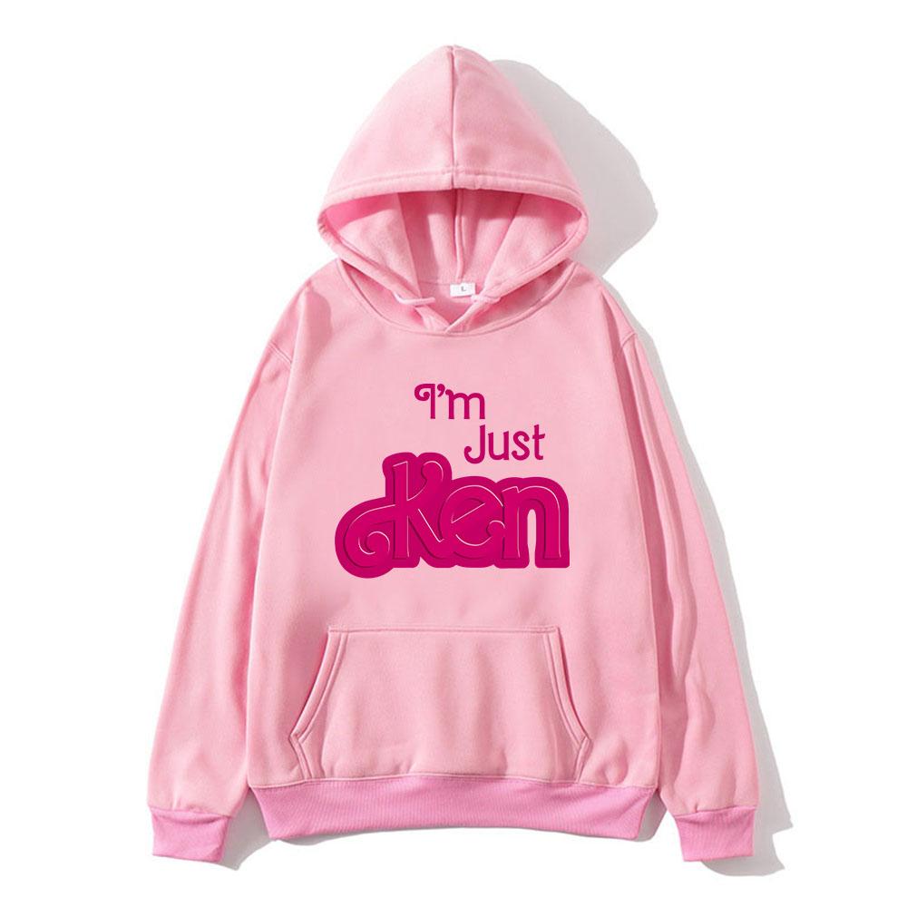 Я просто Кен Райан Гослинг Толстовки Удобные Весенние Мужские Женские Свитшоты Молетом Розовый Графический с Буквами С Капюшоном