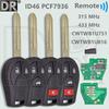 DR CWTWB1U751 TWB1U761 ID46Chip 315/433MHz Car Remote Key H0561-C993A For Nissan X-Trail Versa Micra Rogue Qashqai Sunny Tiida