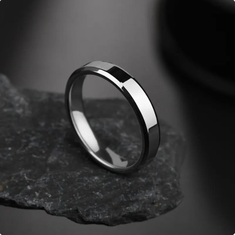 4 мм простые гладкие женские кольца черные мужские кольца из нержавеющей стали подарки на день рождения