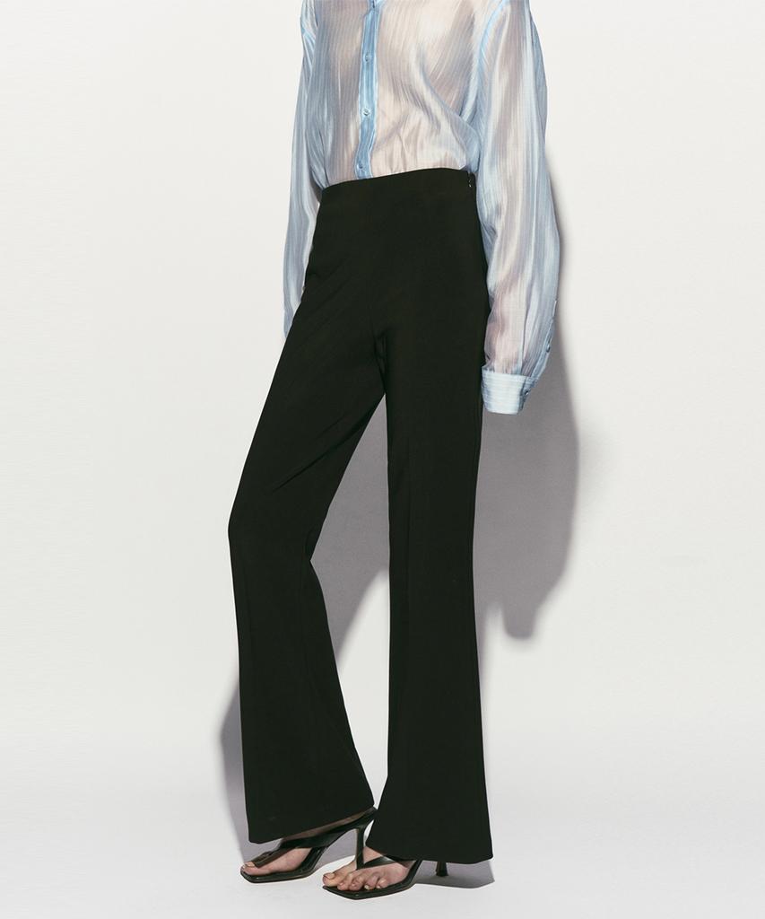 RE RHEE High-Rise Elasticated Bootcut Pants Black