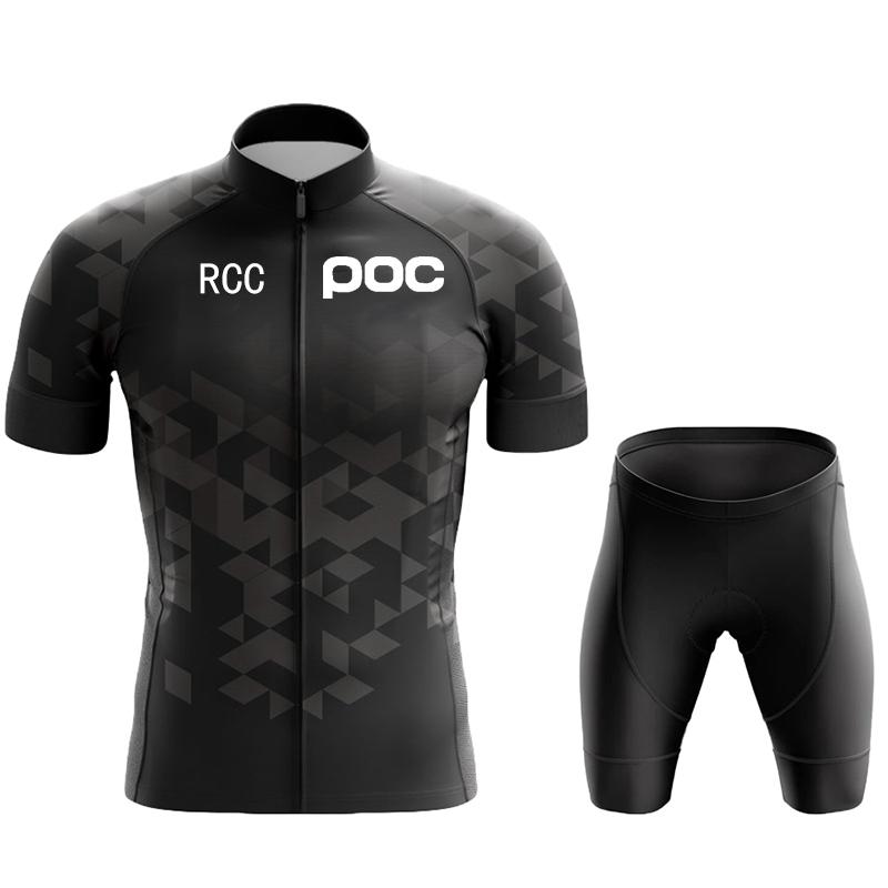 Rcc Poc Heren Fietsshirt Set Zomer Fietskleding Mtb Bike Kleding Uniform Maillot Ropa Ciclismo Fietspak 2024