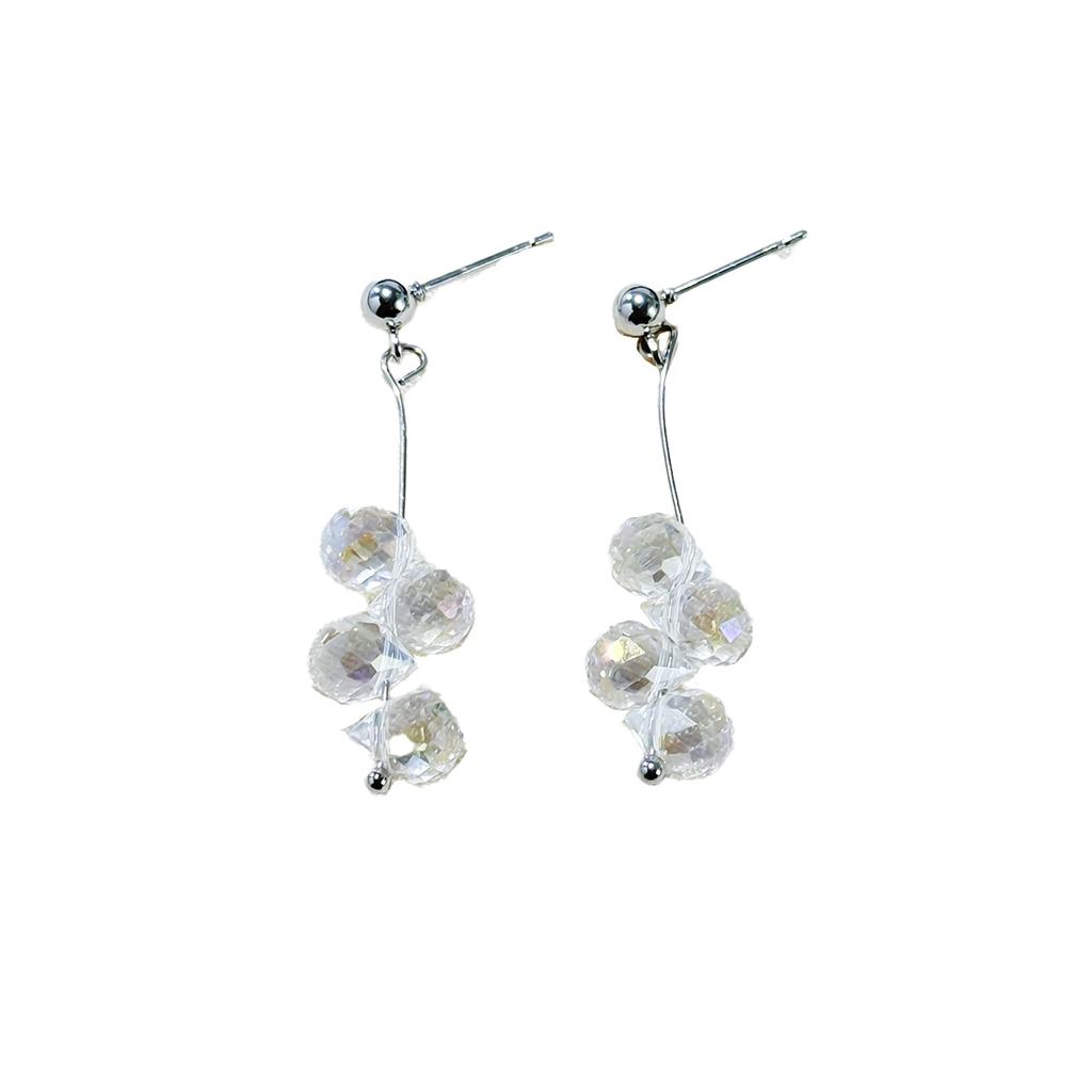 Корейские легкие роскошные простые прозрачные серьги-капли, элегантная серия сережек Niche Temperament, летние серьги-гвоздики высокого класса