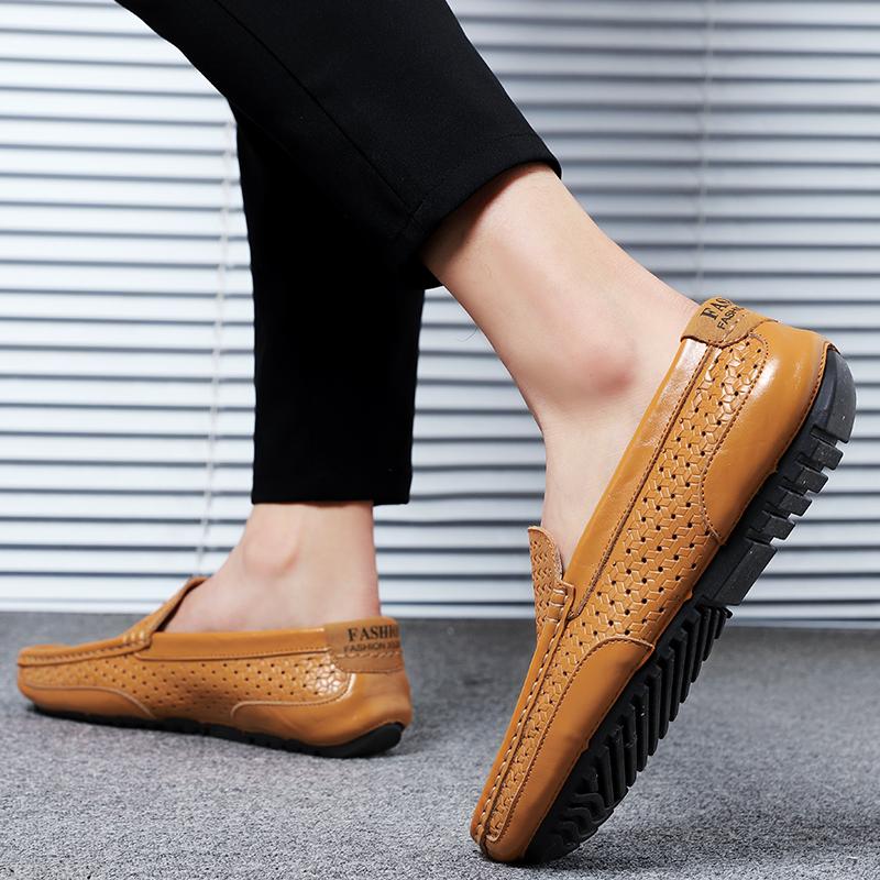 Мужские мокасины, лоферы, обувь для вождения, удобная повседневная обувь на плоской подошве без шнуровки, летняя уличная обувь больших размеров