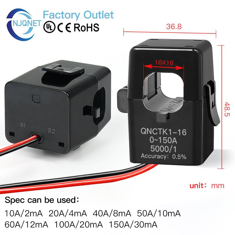 Split Core Current Transformer QNCTK1-10 5A 5mA 5A 2.5mA 10A 10mA 20A 10mA 50A 25mA 2000 open type current transformer ct Clamp