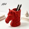 Stationery Storage 3D Printed Horse Head Pen Holder Practical Desk Organizer for Smooth Lines Print Pencils Markers Creative Office Home Decor Unique