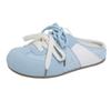Baotou Half Slippers Women's 2025 New Summer One-pedal Little White Slippers Two-color Shoelaces Without Heels Dexun Shoes