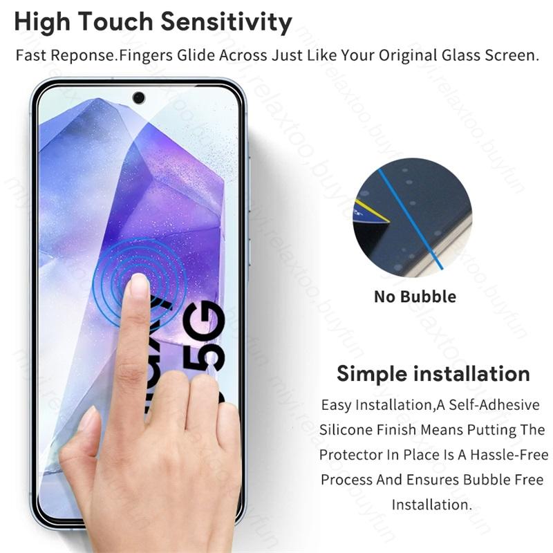 3PCS HD Tempered Glass For Samsung Galaxy A55 5G 2024 9H Premium Screen Protector Cover Film Samung Sumsung SamsungA55 A 55 55A
