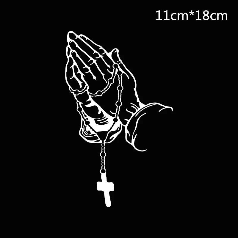 Наклейки на салон автомобиля Цветные автомобильные молитвенные жесты лазерные наклейки Бог Иисус Христос Модные декоративные наклейки для кузова автомобиля