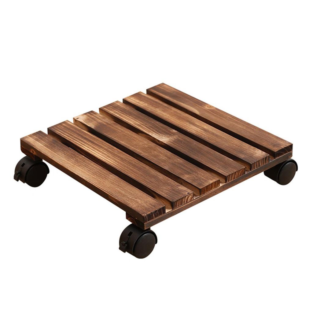 Подставка для цветов из массива дерева, утолщенная, подвижная, держатель для цветов, подставка для цветочного горшка бонсай, роликовая подставка с колесами для улицы