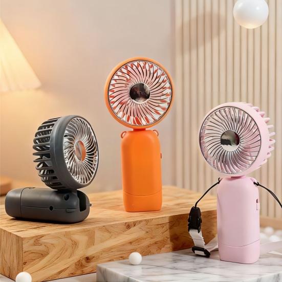 Portable Neck Fan, 3 Speed Foldable Handheld Fan, USB Rechargeable Small Personal Fan for Outdoor Travel, Desk Cooling Fan for Home Office