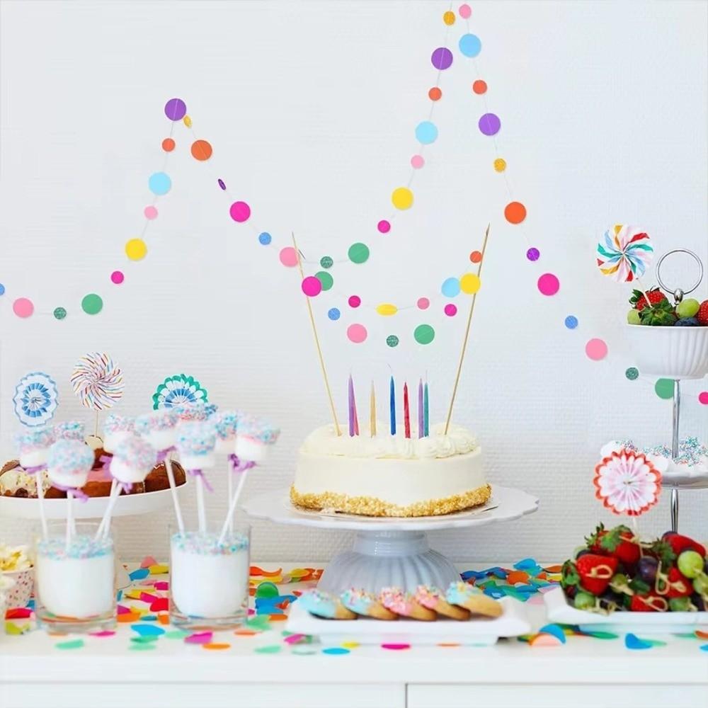 Round Dots Circle Garland Banner Paper Party Garland  Birthday Party Decorations