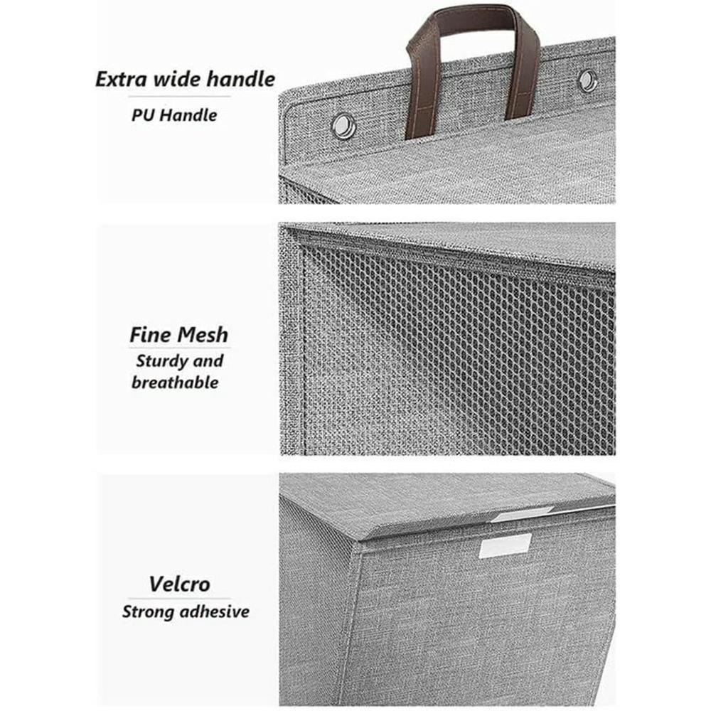 Foldable Hanging Laundry Hamper Bathroom Clothes Basket Wall-Mounted Washing Bin, Size M