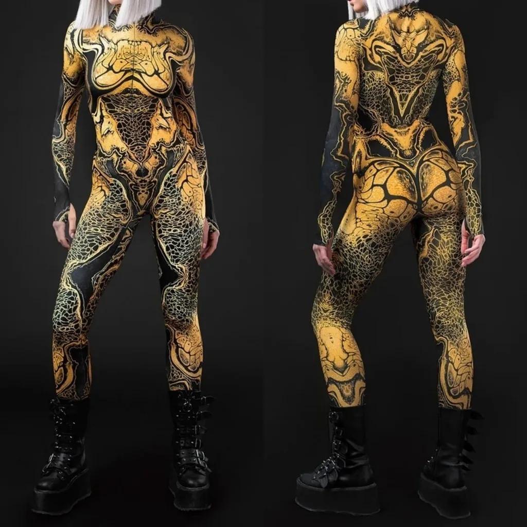 3D цифровая печать сценических костюмов для взрослых Хэллоуин Мероприятие Карнавал Тематическая вечеринка Костюм для косплея Костюм для ролевой игры Комбинезон