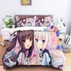 Аниме Nekopara Sexy Girl Постельное белье Комплект для мальчиков и девочек Twin Queen Size Пододеяльник Наволочка Кровать Дети Взрослый Домашний Текстиль Текстиль