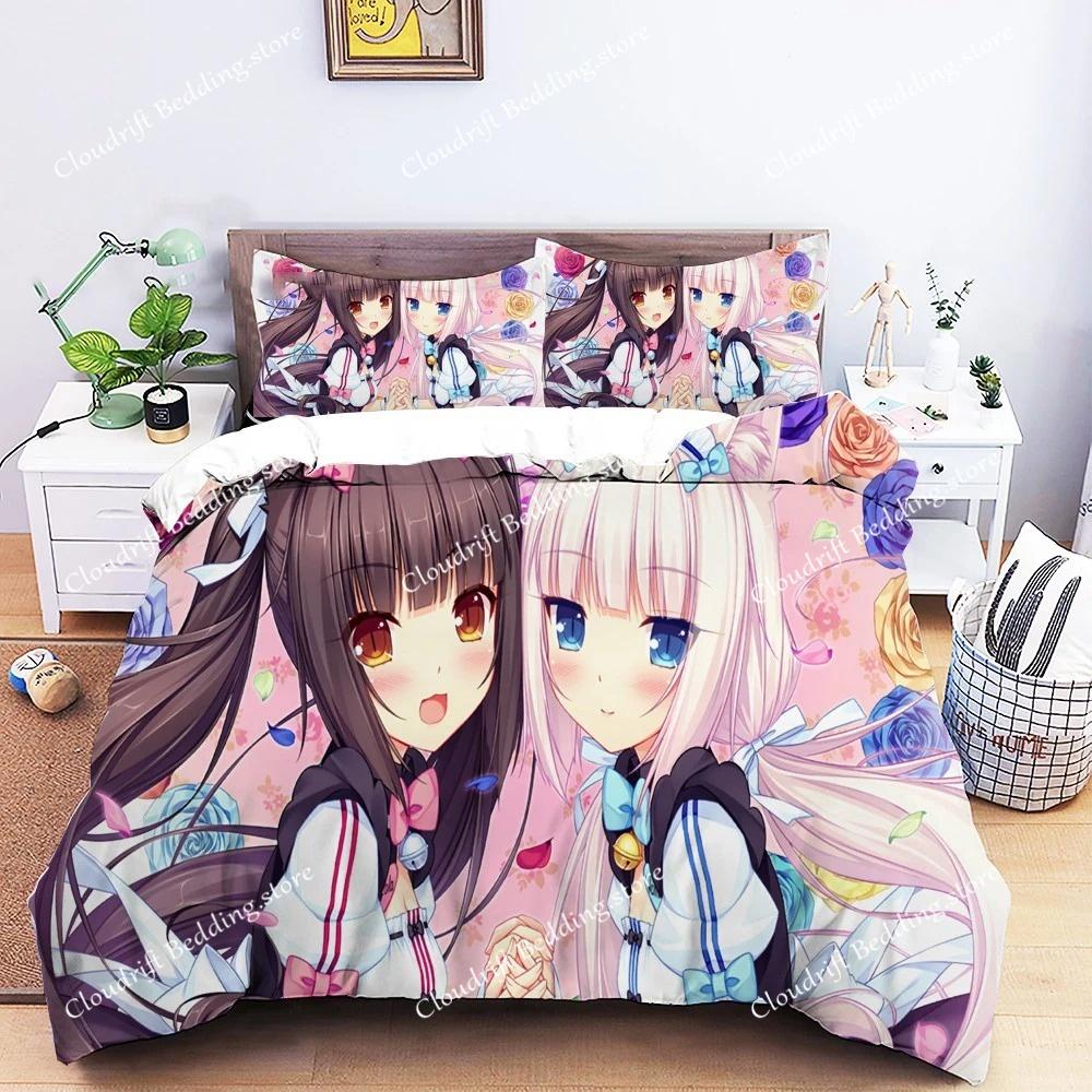 Аниме Nekopara Sexy Girl Постельное белье Комплект для мальчиков и девочек Twin Queen Size Пододеяльник Наволочка Кровать Дети Взрослый Домашний Текстиль Текстиль
