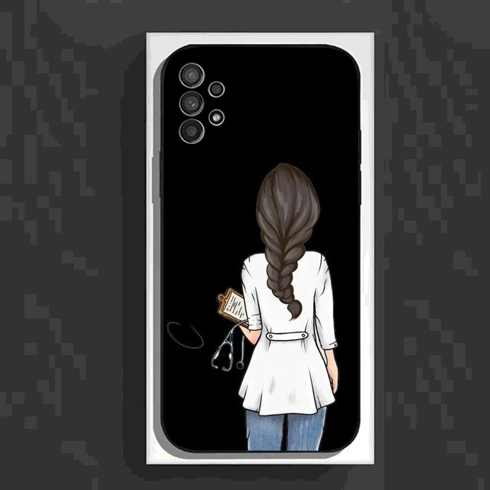 Мультяшный Чехол для Телефона с Медсестрой и Врачами для Samsung Galaxy A13,A21s,A22,A31,A32,A52,A53,A71,A80,A91 Мягкий Черный Чехол