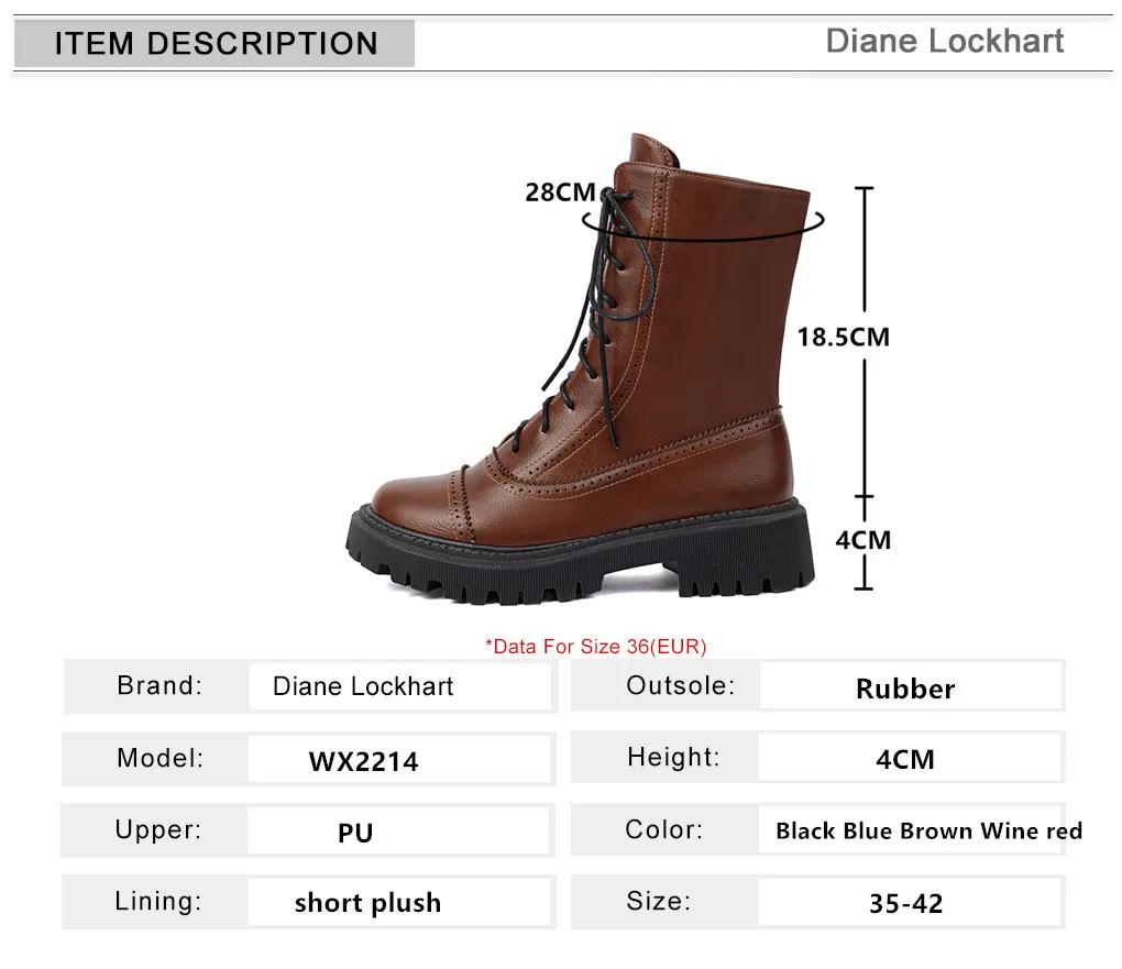 Мода 2025 Осень Зима Новые Ботинки Женские Женские На Высоком Каблуке На Шнуровке Ботильоны на Платформе Искусственная Кожа Женская Обувь Zapatos Mujer