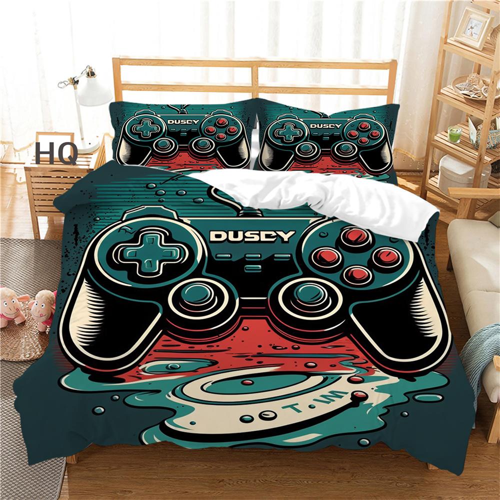 Покрывала с принтом для игровой консоли, модное домашнее постельное белье двойного размера, полиэстеровое постельное белье с героями мультфильмов, комплект постельного белья, чехол