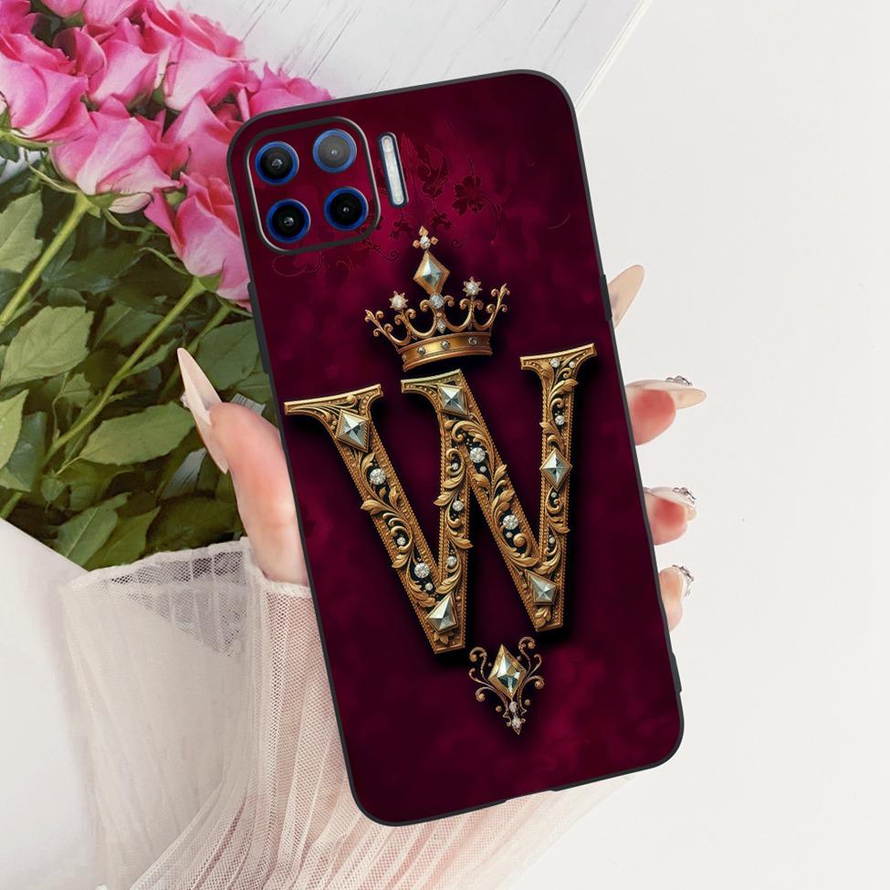 Чехол-бампер для Motorola Moto G 5G Plus Силиконовый Роскошная Корона Буквы от A до Z 2D Плоский Рисунок Мягкий Корпус XT2075 XT2075-2 XT2075-3