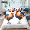 Пододеяльник с изображением курицы размера King Queen и акварельного петуха для детей, подростков и взрослых, одеяло из полиэстера с изображением сельскохозяйственных животных