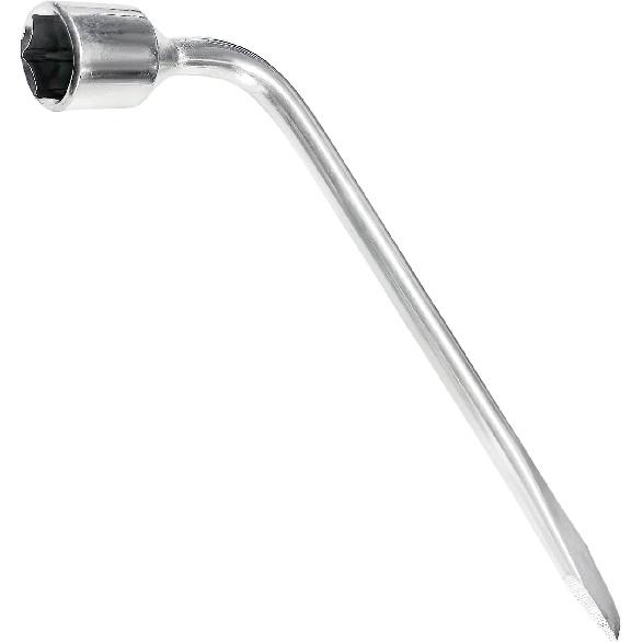 Car Spare Tire Wrench, 19mm L-Shaped Slotted End Socket Tire Replacement Tool for Jack, Heavy Duty Carbon Steel Hexagon Lug Wrench for Spare Tire
