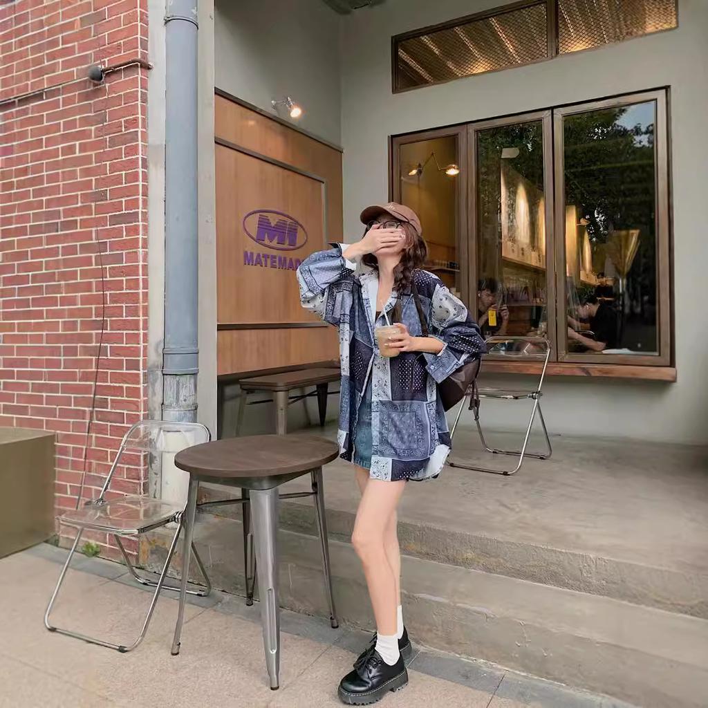 Ретро стиль для отпуска, контрастный цвет, дизайнерский воротник, рубашка для женщин, ранняя осень, новый складной топ с длинным рукавом для женщин